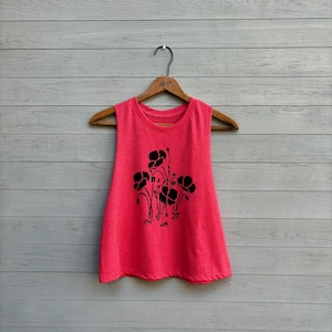 Poppies are Poppin Crop Top, Floral Tank, Summer Tank, Yoga Tank, Workout + Gym Tank