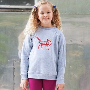 clever me Fox Sweater, Kids Sweatshirt, Back to School, 2T 12Yrs image 1