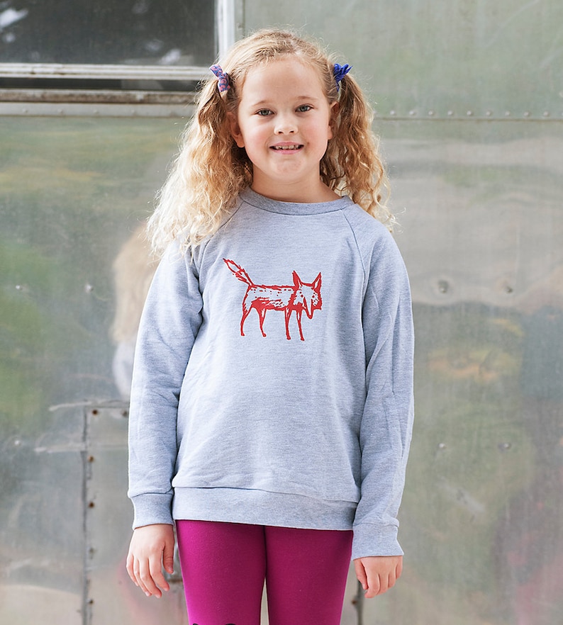 clever me Fox Sweater, Kids Sweatshirt, Back to School, 2T 12Yrs image 1
