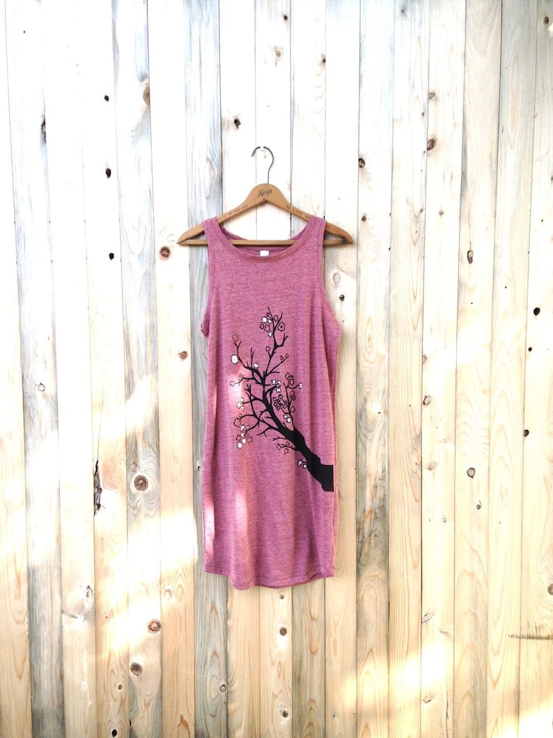 Cherry Blossom Dress, Summer Dress, Tank Dress, S,M,L,XL image 1