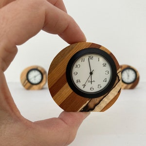 Glacier Clock, Tiny Bedside Clock, Reclaimed Wood, One of a Kind Gift, Unique Clock