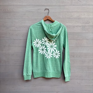 Daisy Hoodie for Mother&#39;s Day, Lightweight Zip Up Hoodie, Unisex Hoodie, Weekend Wear