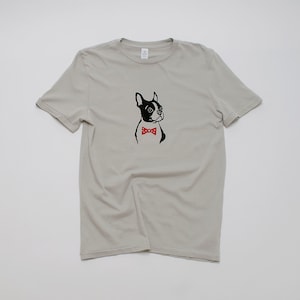 Camisa Boston Terrier, Camisa Perro, Camiseta Unisex, Perro Pajarita, Regalo Boston Terrier, Paseador de Perros, Peluquero Canino, 100% Algodón