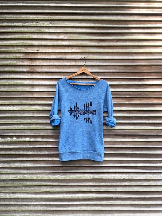 West Coast Sweater in Organic Cotton Lake Tahoe Inspired Top Camping and Hiking Top
