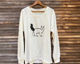 FINAL SALE Cat Pullover, Imperfect Print, Size Large
