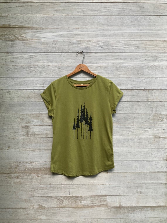 Evergreen Tree And Hiker Silhouette T-Shirt Evergreen Tree And Hiker Silhouette T-Shirt