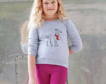 the dapper Greyhound Sweater, Kids Sweatshirt, Cute Shirt, 2T-12Yrs