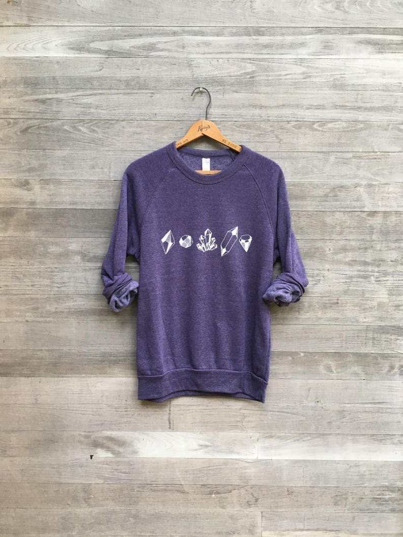 Crystals, Gemstones, Rocks Oh My, Gemstone Shirt, Girlfriend Gift, Cozy Sweater, Yoga Top, Crewneck Sweatshirt image 1