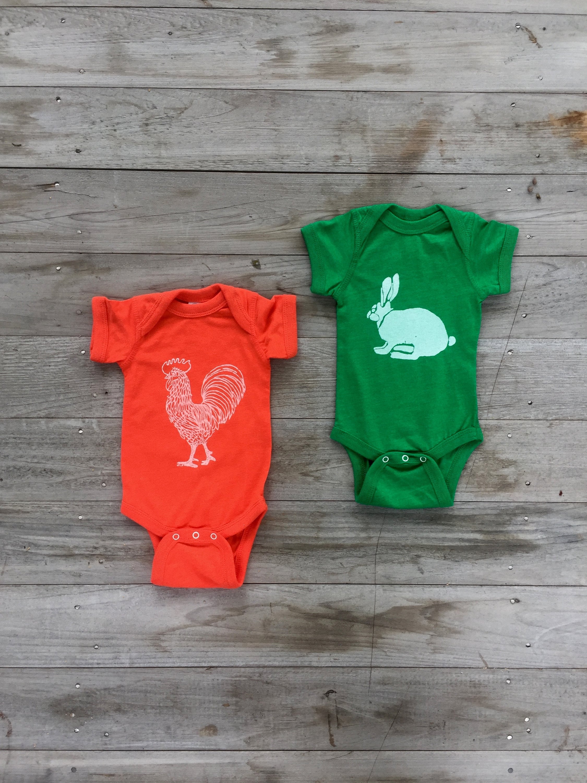 Farmer Baby Set Rooster Onesie Rooster Bodysuit Bunny Etsy