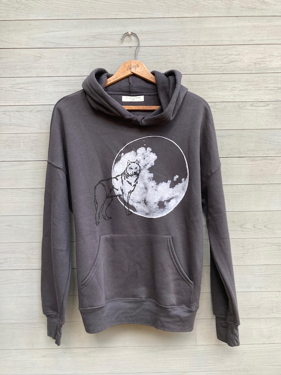Luna Llena Sudadera Lobo Luna Sudadera Con Capucha De Lobo Y Luna