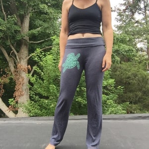 FINAL SALE Sea Turtle Yoga Pants image 1