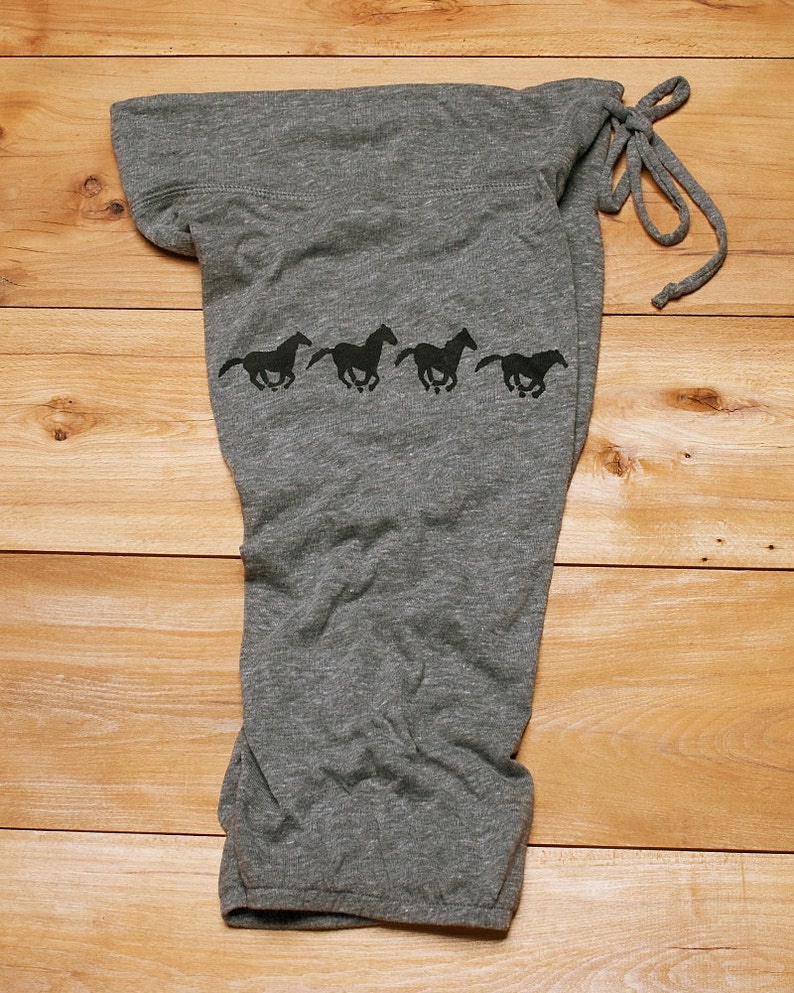 wild and free Horse Pants Horse Gift Cropped Pants Comfy Pants Pajamas Yoga Pants Recovery Pants