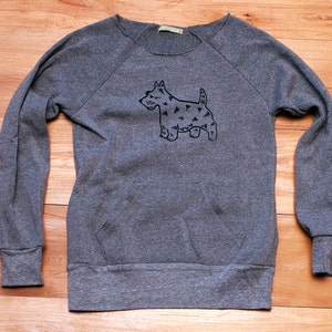 tried and true Scottie Sweater, Scottish Terrier, Dog Sweater, Off Shoulder Top, Cute Dog Sweater