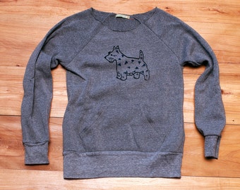 tried and true Scottie Sweater, Scottish Terrier, Dog Sweater, Off Shoulder Top, Cute Dog Sweater