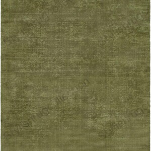 Hand Knotted Moss Green Wool Rug, Solid Minimalist Design - Etsy