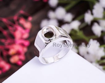 Bague En Argent Sterling 925 Avec Pierre Carrée 5x5 Mm - Toutes Tailles Disponibles, Neuf Sans Emballage