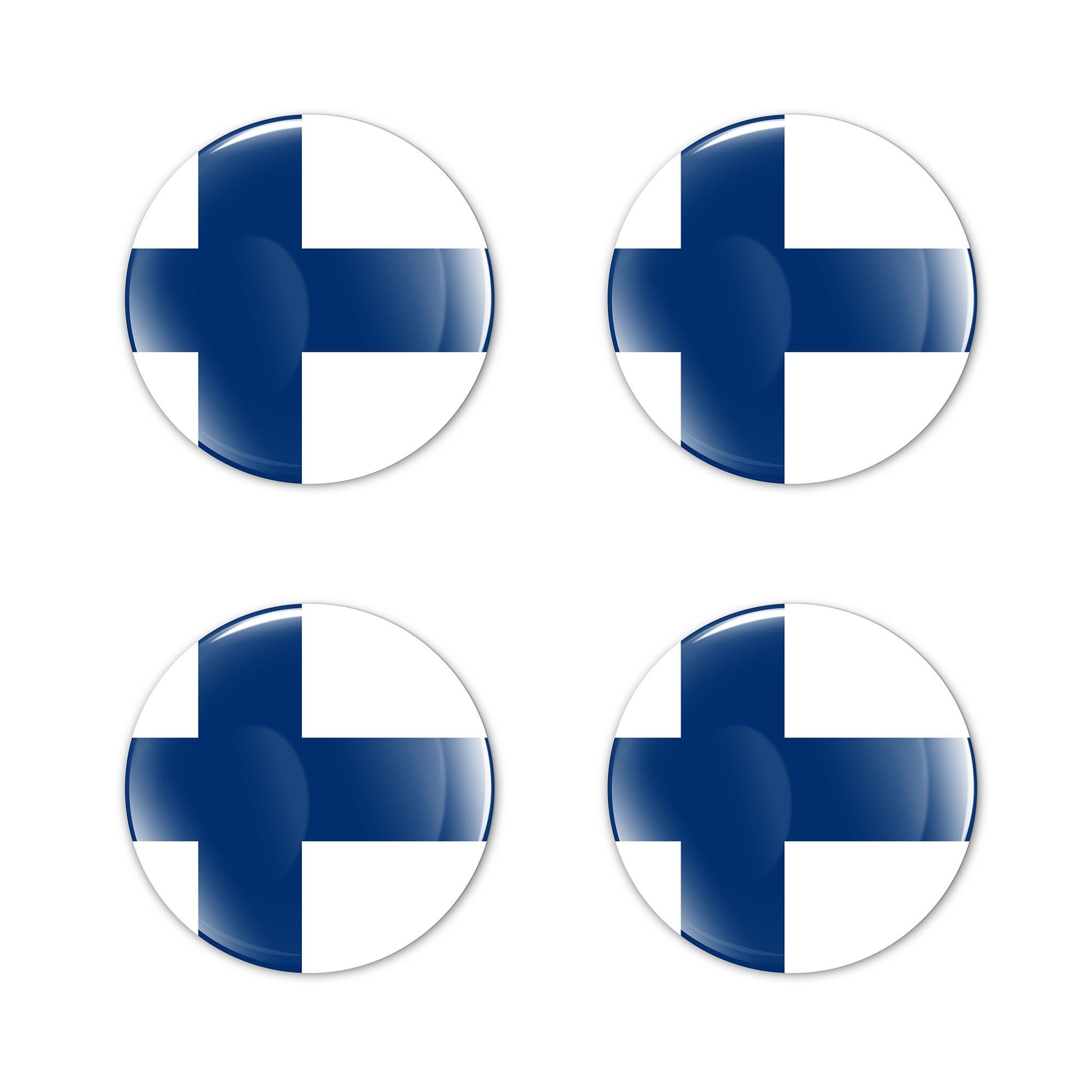 Autocollants Drapeau Finlande (Suomi) X2 - Vinyle Brillant - NEUFS - Marque StickersWorld