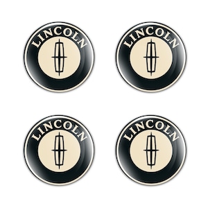 Lincoln Stickers Decals 4pcs Rim Glossy Logo Wheel Center Cap Set Epoxy Resin Silicon Emblem Hub Badge Gift Car Accessories Birthday Dad Him