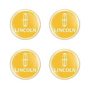 Lincoln Decals Stickers 4pcs Rim Glossy Logo Wheel Center Cap Set Epoxy Resin Silicon Emblem Hub Badge Gift Car Self Adhesive Birthday Dad