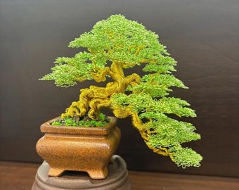 Copper Bonsai Tree Sculpture: Handmade Tree of Life Decor