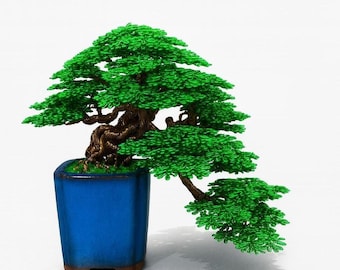 Handmade Copper Bonsai Waterfalls Tree Sculpture