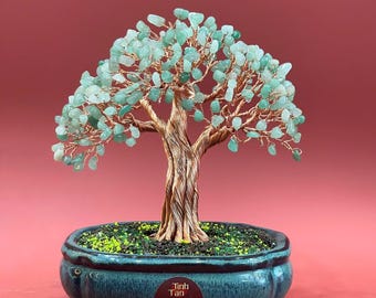 Grner Jade Baum des Lebens, Draht Bonsai Skulptur - Etsy sterreich