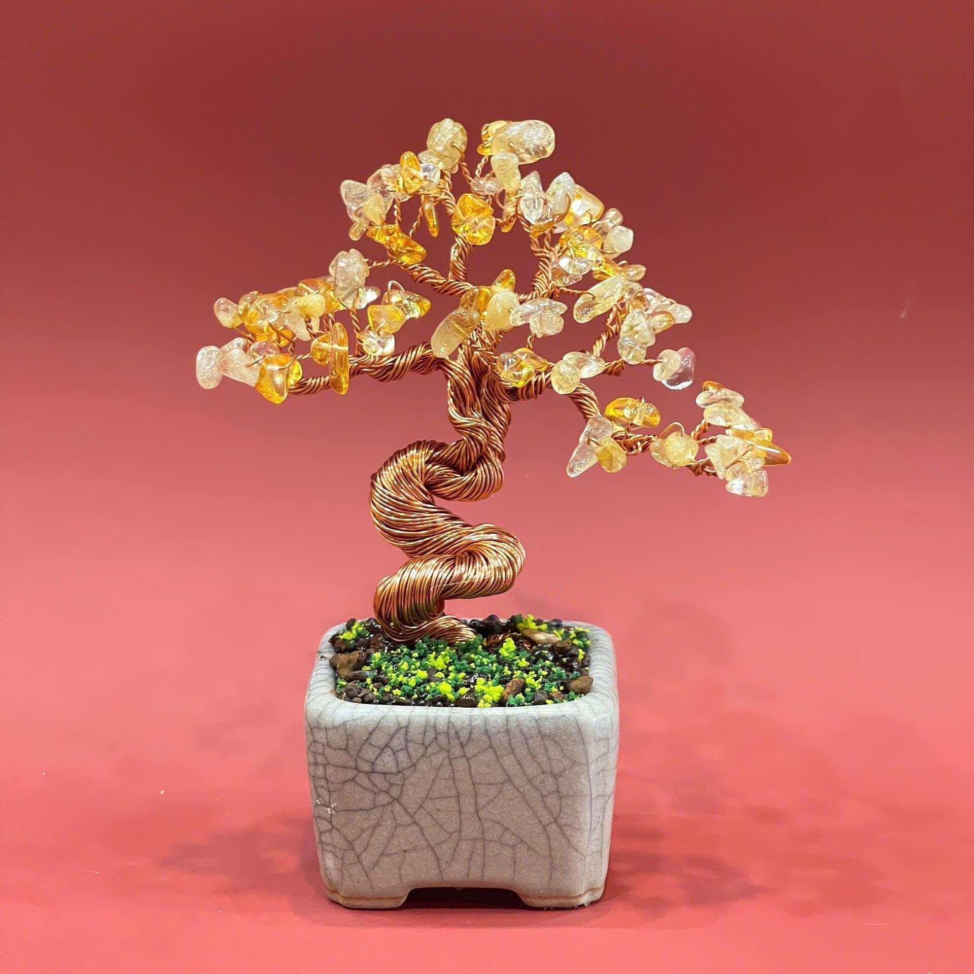 Mini Crystal Tree of Life Sculpture: Copper Wire & Natural Amethyst ...