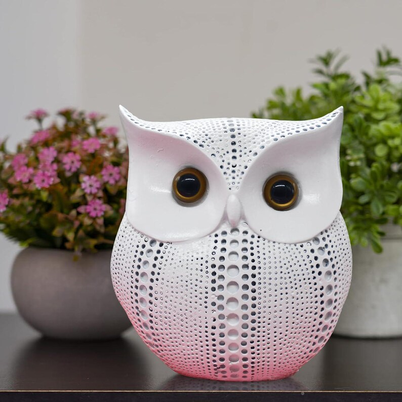 Modern Resin Owl Figurine Set, Black and White Art Decor - Etsy