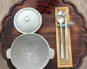 Korean Stainless Steel Cutlery Set – Hunminjeongeum Engraving | 2-person Set with Chopstick Rest