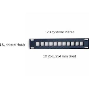 10 Zoll Keystone Patchpanel 12 Port 1U | Rack Panel für Homelab & Serverrack | PETG Carbon-Optik | Made in Germany