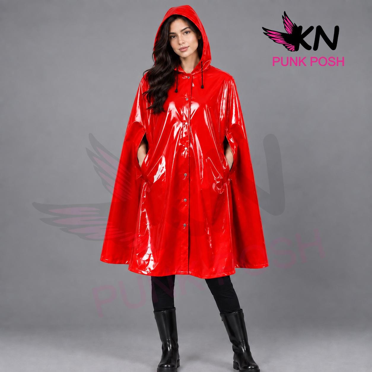 Red vinyl raincoat - Etsy 日本