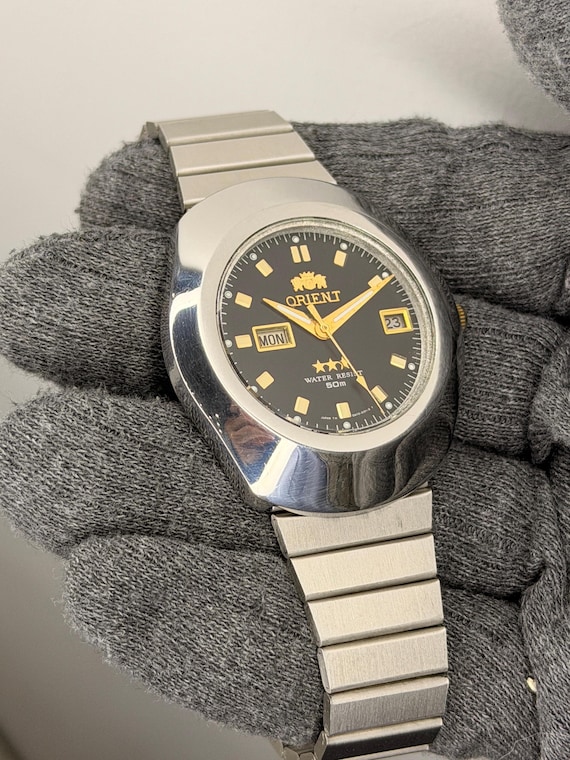 Vintage Orient 3 Star 50m Emo70-co-b Automatic 21j Day/date Men's