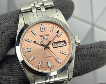 Montre vintage Seiko 5 automatique pour homme, 17 rubis, jour/date