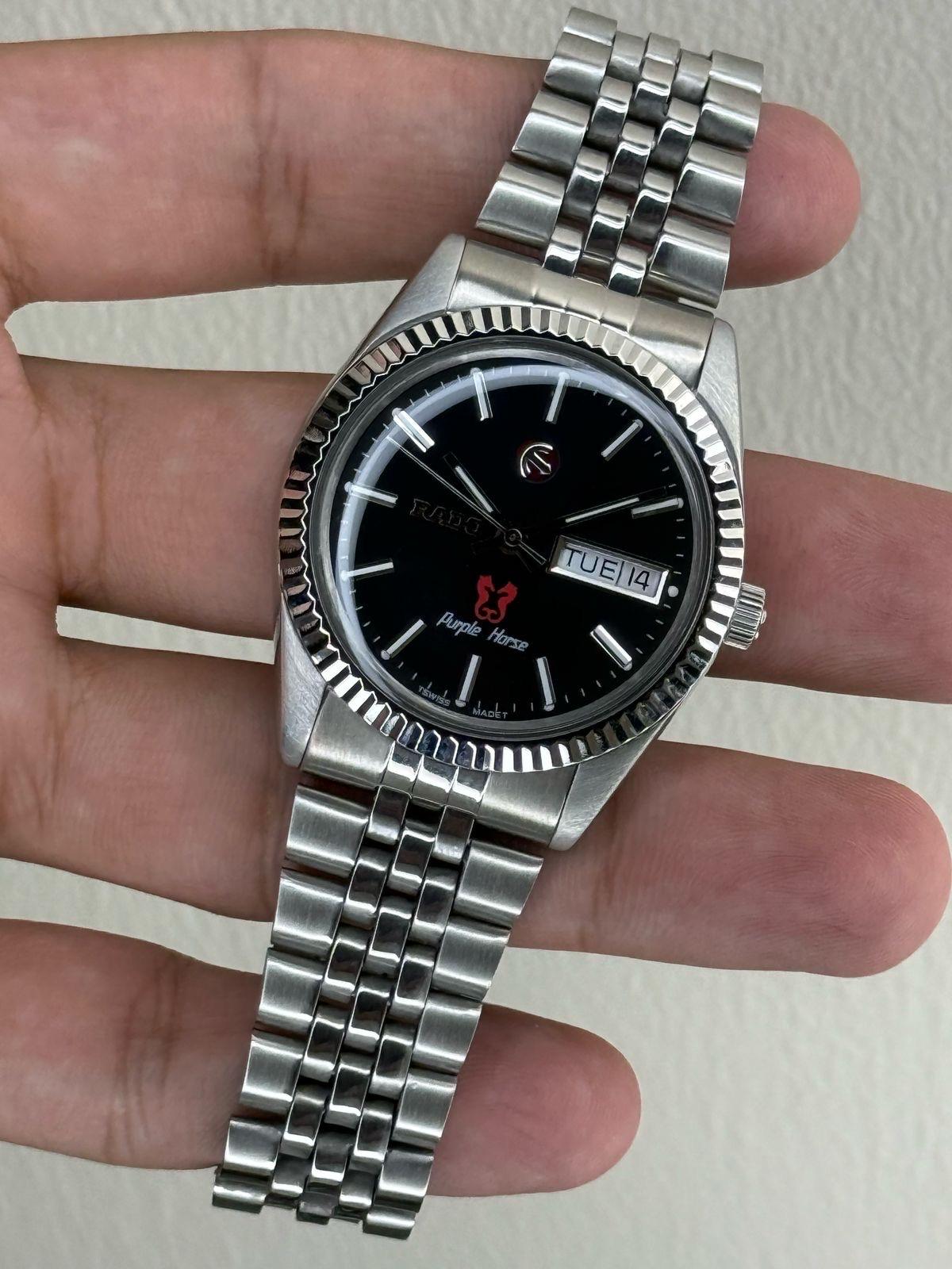 Rado Purple Horse Black Dial | Timeless Swiss Elegance - Etsy