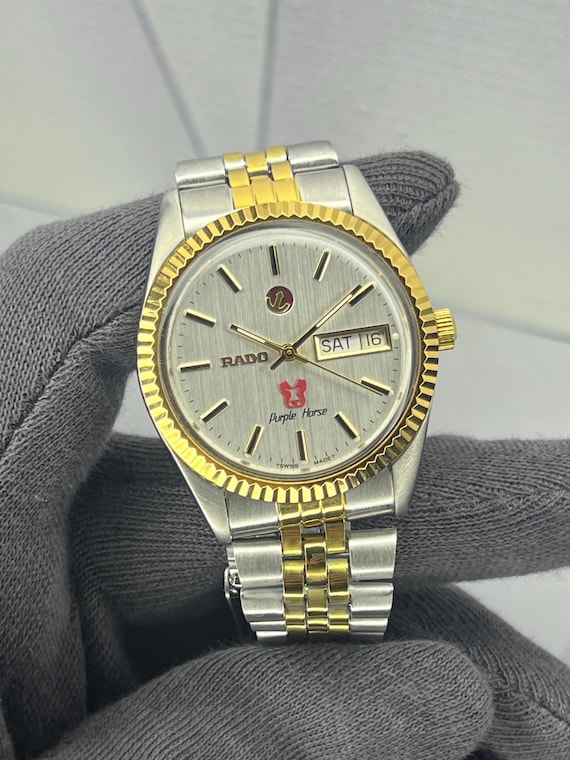 Vintage Rado Purple Horse Automatic Two-tone:day-date,swiss Made