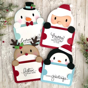 Santa’s Crew Christmas Holiday Gift Card Holders Handmade (Set of 4)