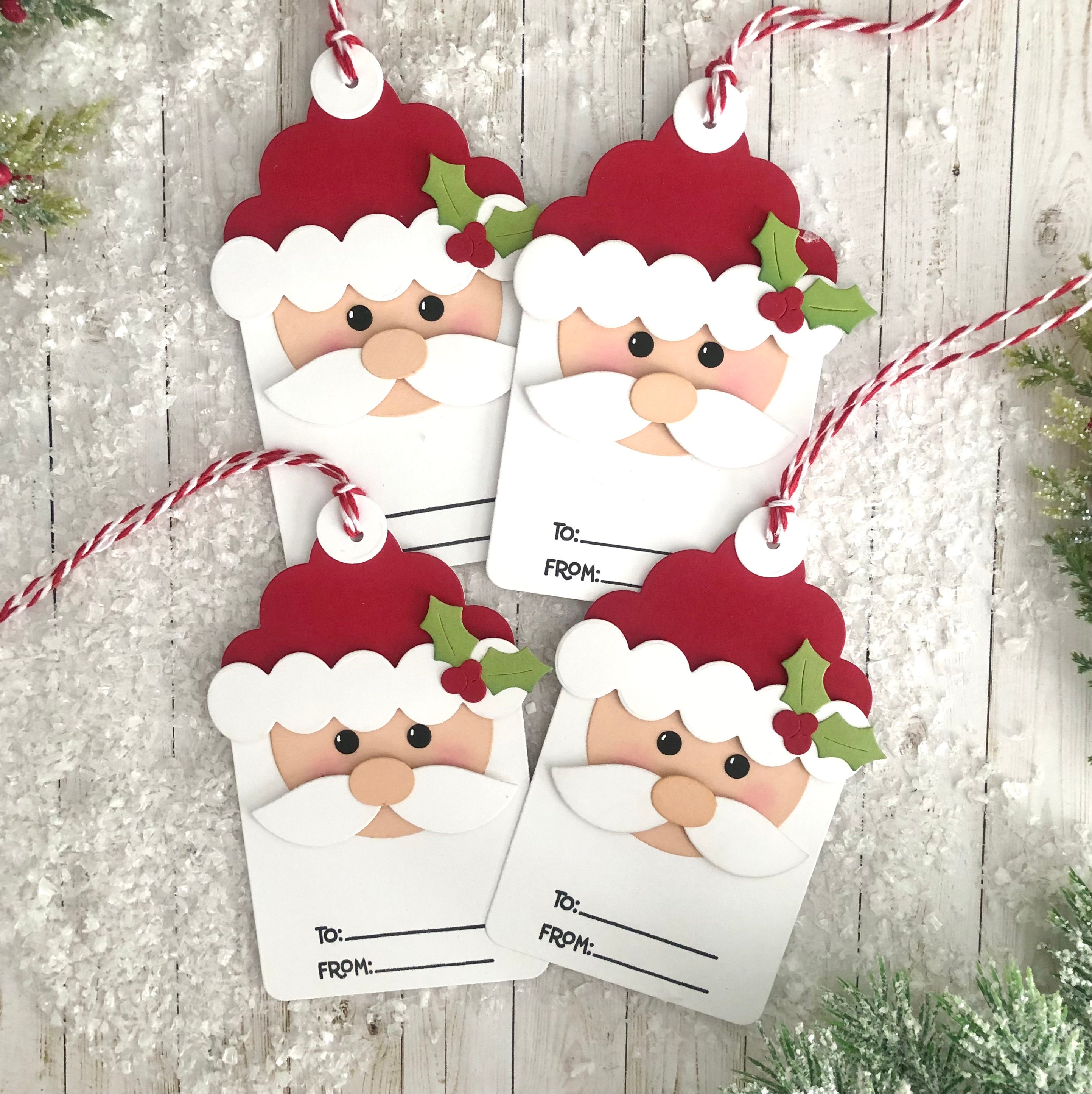 Christmas Santa Gift Tags Handmade set of 4 - Etsy UK