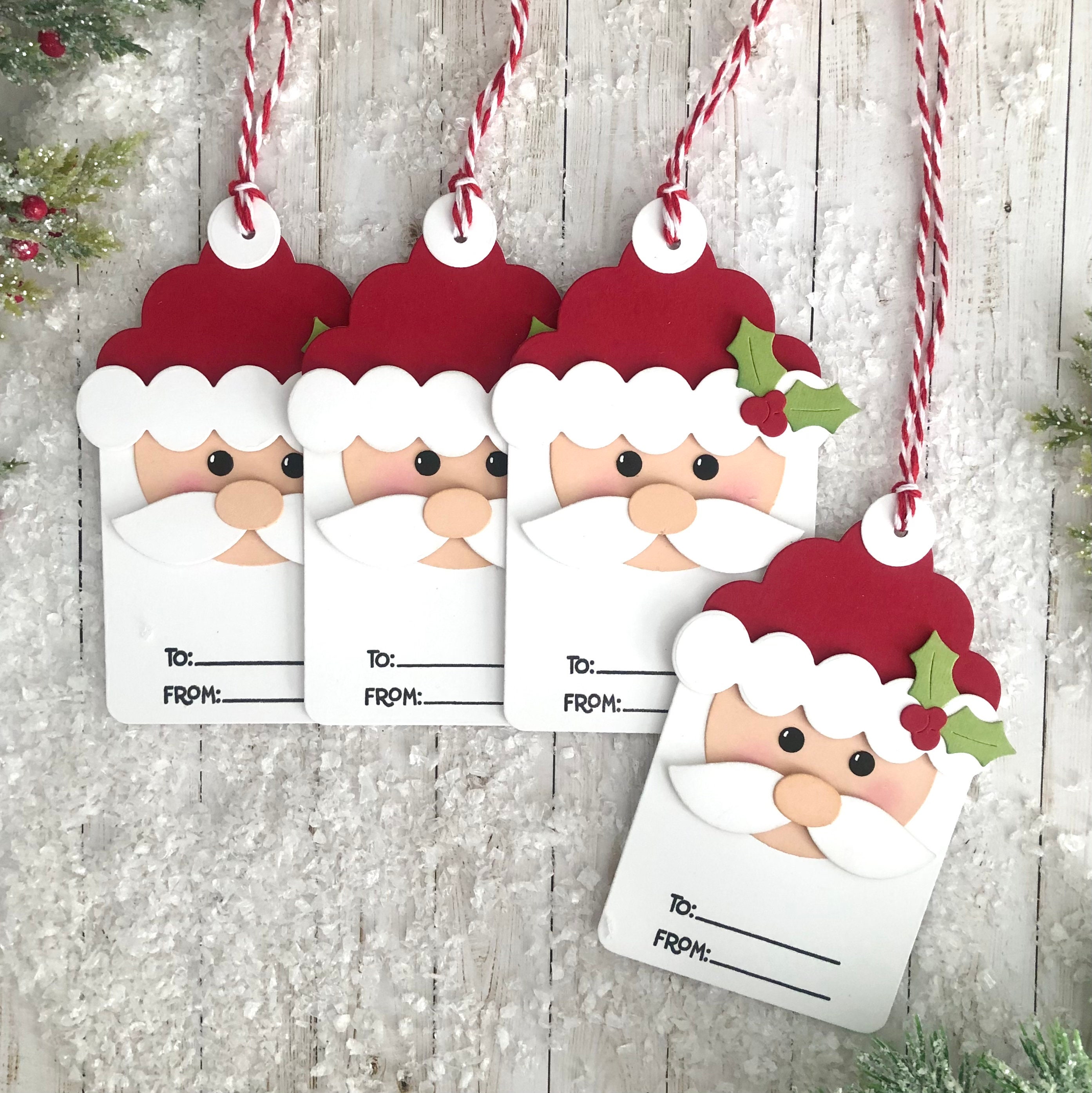 Christmas Santa Gift Tags Handmade set of 4 - Etsy UK