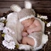 Baby Bunny Hat and Diaper Cover Crochet Set-8 Color Combos-Perfect for Newborn Photo Prop, Easter or Halloween costume
