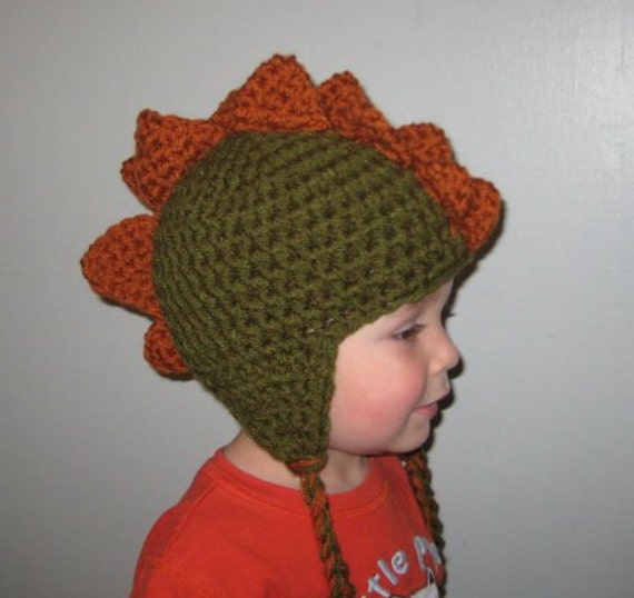 Items similar to Dinosaur Hat-Any Color Combo-Crocheted in choice of 5 ...
