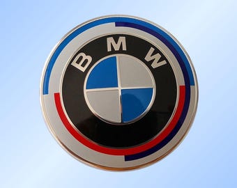 Emblème Avant Voiture BMW 82mm - Pour X3 X5 X6, Séries 3 4 5 6 7 8, E46 E39 E60 Etc. - ABS & Aluminium, Bleu/blanc, Installation Manuelle Facile
