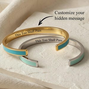 This Too Shall Pass Bracelet,Engraved Inspirational Message Bracelet,Funny Cuff Bracelet,Gift for Friend, Birthday Gift for Her.