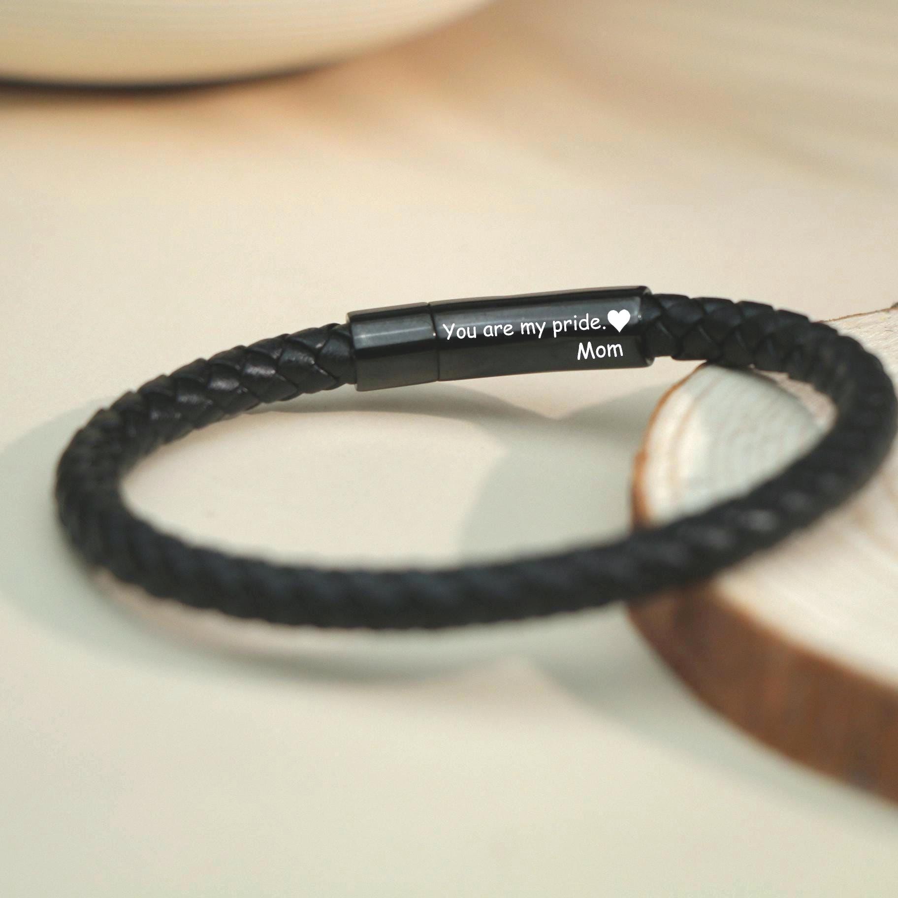 2026 Graduation Gift for boy,Personalized Custom Graduation Leather Bracelet,Hidden message bracelets,Gift for Boyfriend Son Grandson