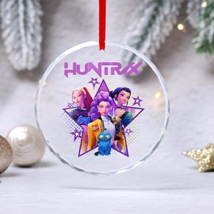 2025 Personalized KPOP Glass Ornament, Custom Huntrix Christmas Decor, Mira Rumi Zoey Keepsake with Gift Box, Gift For Demon Hunter Fan
