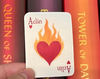 Adesivo Trono de Vidro Aelin Ás Carta de Baralho Vinil Fosco Impermeável Adesivos para Kindle