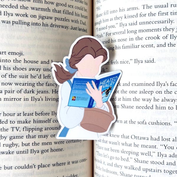 Pegatina de Belle Reading "Acalorada rivalidad" que cambia el juego: vinilo brillante resistente al agua