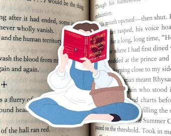 Sticker ACOTAR Belle lecture : sticker vinyle brillant imperméable