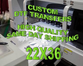 22x36 Custom DTF Transfers, Digital DTF Transfer File, Ready to Press, Gang Sheet Included, Wholesale DTF Transfer Sheets