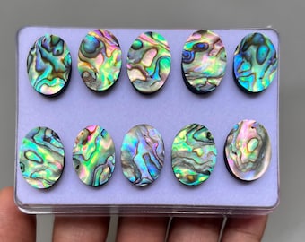 Cabochons van abaloneschelp: gladde ovale doublet sieraden maken (13 x 18 mm, 10 stuks)