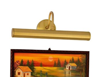 Modern Raw Brass Picture Light – Vintage Mid Century Wall Lamp
